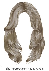 trendy woman long hairs blond colors. beauty fashion. realistic  graphic 3d
