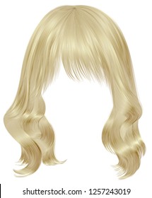  trendige Frau lange Haare blonde Farben.  Schönheitsmode . 
 realistische 3D 