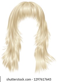  trendy woman long hairs  blonde  colors .  beauty fashion .  realistic 3d 