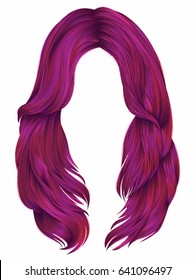 trendy woman long hairs bright pink colors .  beauty fashion . 
 realistic  graphic 3d


