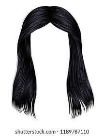 trendy woman long hairs brunette black colors .  beauty fashion . 
 realistic  graphic 3d