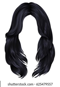 trendy woman long hairs brunette black colors .  beauty fashion . 
 realistic  graphic 3d