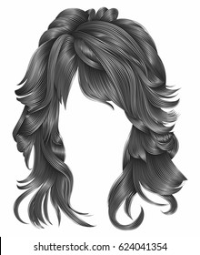 trendy woman long hairs gray
 colors .beauty fashion .  realistic 3d 
