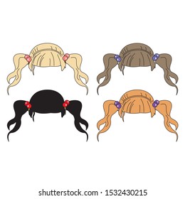 trendy woman long hairs. Realistic beauty fashion . 