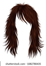  trendy woman long hairs red  colors. realistic 3d 