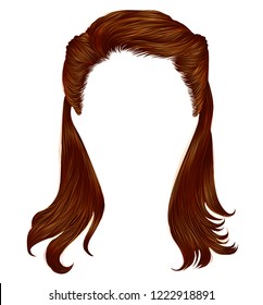 trendy woman long hairs red ginger colors .  beauty fashion . 
 realistic  graphic 3d.retro