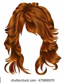 trendy woman long hairs red  colors .  beauty fashion .  realistic 3d 