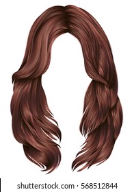 trendy woman long hairs red copper colors .  beauty fashion .  realistic 3d 