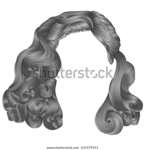 Trendy Woman Short Hairs Gray Colors Stock Vector Royalty