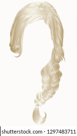 trendy women hairs blond colour . plait . 
 fashion beauty style .
