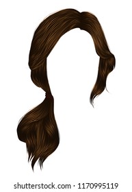 trendy women hairs brunette brown colour .tail . 
 fashion beauty style .