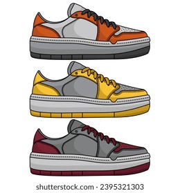 trendy women sneakers, vector EPS 10