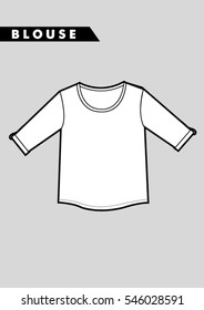 Trendy women sweatshirt cad design in vector.