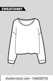 Trendy women sweatshirt cad design in vector.