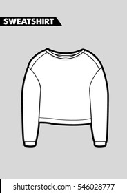 Trendy women sweatshirt cad design in vector.