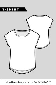 Trendy women t shirt, cad design in vector.
