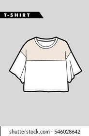 Trendy women t shirt, cad design in vector.