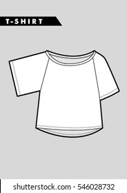 Trendy women t shirt, cad design in vector.