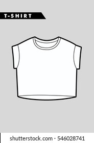 Trendy women t shirt, cad design in vector.