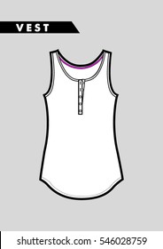 Trendy women vest cad design in vector.