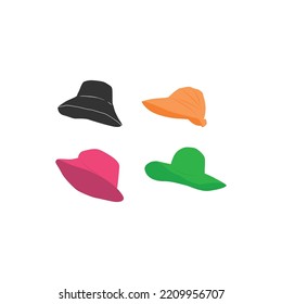 trendy women's hat logo vector template