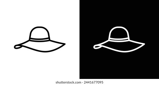 Iconos de moda del estilo del sombrero de las mujeres. Símbolos de moda para la cabeza y accesorios.