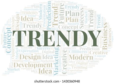 Trendy word cloud. Wordcloud made with text only.