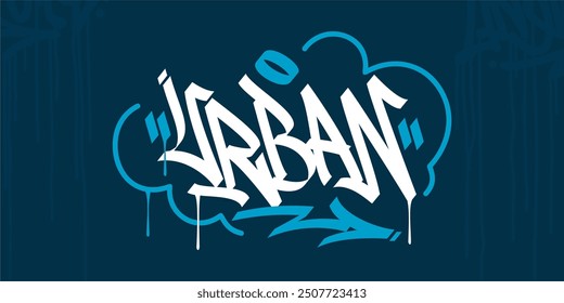 Trendy Word Urban Abstract Hip Hop Hand Written Graffiti Urban Style Vector Illustration