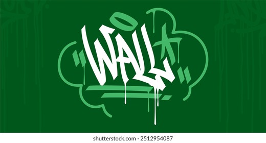 Trendy Word Wall Abstract Hip Hop Hand Written Graffiti Urban Style Vector Illustration