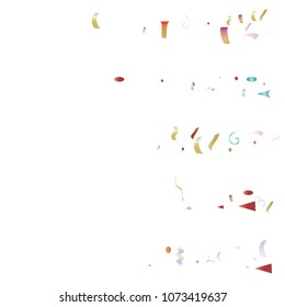 Trendy Xmas Party Tinsel Vector Foil Confetti Bang Foil Border Particles Explosion, Blast, Burst, New Year, Christmas, Birthday Celebration. Winter Holidays Blue, Green Gradient Tinsel Confetti