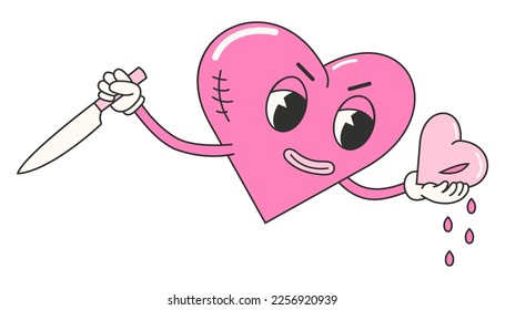 Trendy y2k anti valentines day sticker. 2000s anti valentines day conception. Cartoon character