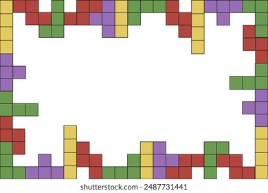 Trendy Y2K Frame design isolated transparent background. Craft retro Games Border template with copy space. Simple Geometrical pastel color vector illustration. EPS 10