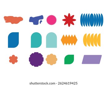 trendy Y2K retro badges symbol icon design vector isolated transparent background