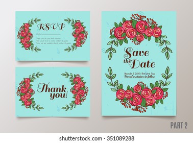 Trendy yellow card with roses for weddings, save the date invitation, RSVP and thank you, valentines day  cards. Contemporary glamour  template 