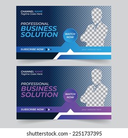 Trendy  Youtube thumbnail for business promotion workshop template Premium Vector