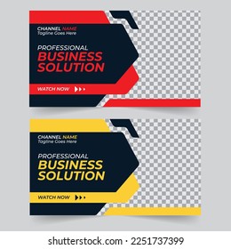 Trendy  Youtube thumbnail for business promotion workshop template Premium Vector