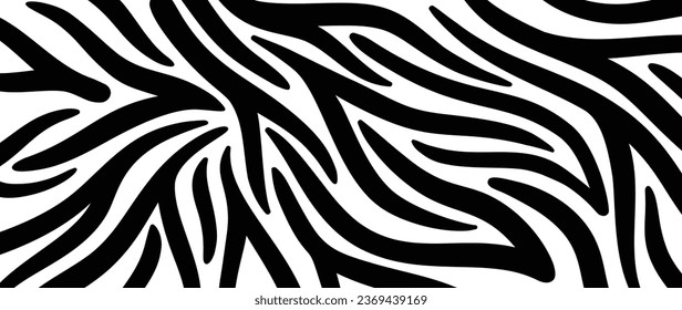 Trendy zebra skin pattern background. Abstract art background vector design with animal skin, doodle. Creative illustration for fabric, prints, cover, wrapping paper, textile and wallpaper.