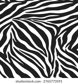 Trendy zebra skin pattern background vector. Animal fur, vector background for Fabric design