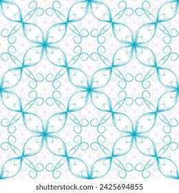 Trendynouveau vector floral geométrico patrón sin fisuras. Adorno de textura decorativa. Diseño de estampado de azulejos. Fondo estilizado de flores simples. Estampado de decoración interior.