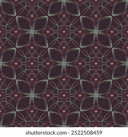 Trendynouveau geometric floral vector seamless pattern. Elegant texture ornament. Home decor print design. Creative flower stylized background. Interior decoration print.