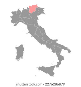 Trentino Alto Adige Map. Region of Italy. Vector illustration.