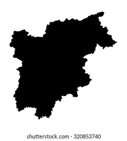 Trentino-Alto Adige vector map,Italy, silhouette illustration.