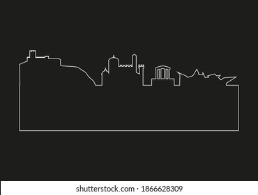 Trento city skyline in Italy. 