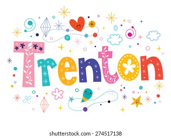 Trenton decorative type lettering text design