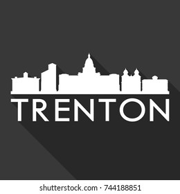 Trenton Flat Icon Skyline Silhouette Design City Vector Art Famous Buildings.