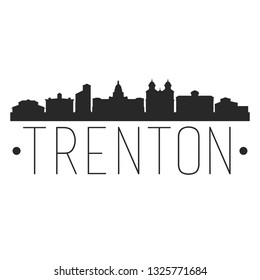 Trenton New Jersey. City Skyline. Silhouette City. Design Vector. Famous Monuments.