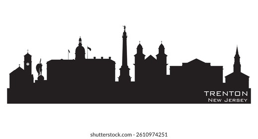 Trenton New Jersey city skyline vector silhouette illustration