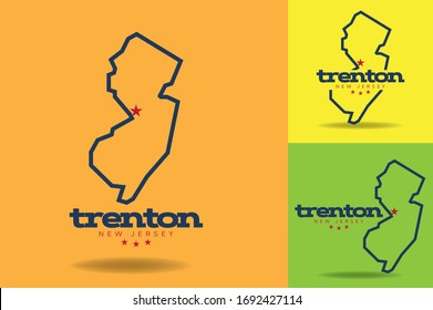 Trenton, New Jersey map logo design concept, Vector EPS