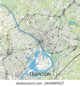 Trenton, New Jersey, United States map poster art