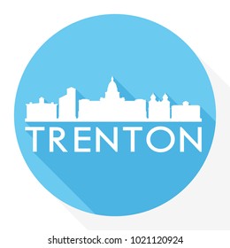 Trenton New Jersey USA Flat Icon Skyline Silhouette Design City Vector Art